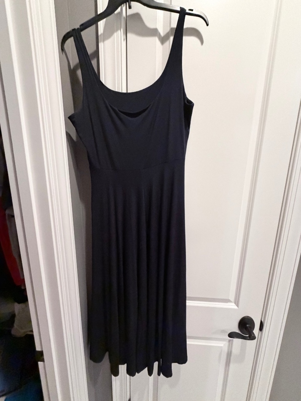 Simple black sleeveless cotton dress. Size XL